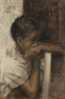 Untitled (Pensive Girl) - Ernest Crichlow