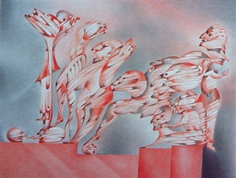 Metamorphia 4  colored pencil  46 X 61 cm,2003 - Daniel Hanequand