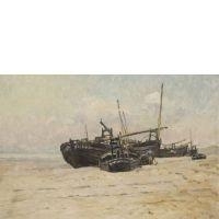 Mario Rocca | Barques sur la plage | MutualArt