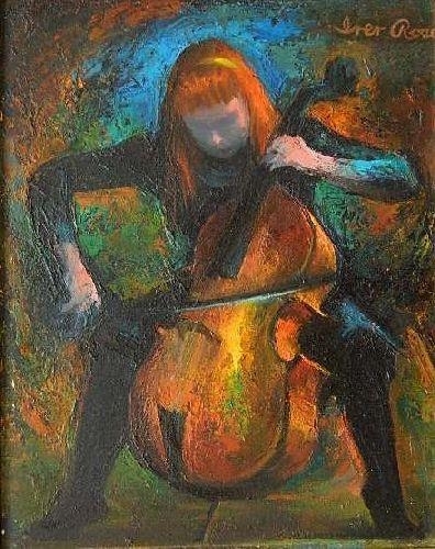 Girl with Cello by Iver Rose, 1950