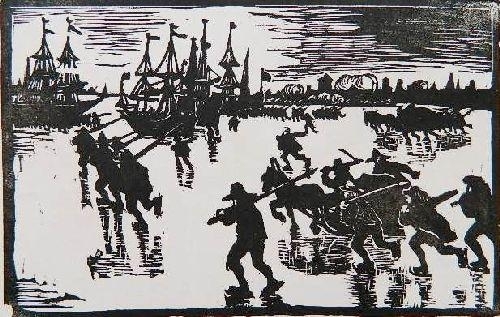 Skaters by Walther‏ Klemm, 1920