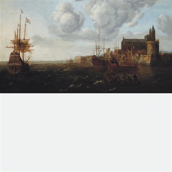 Ships Lying off a Fortified Coastal Town by Bonaventura Peeters I