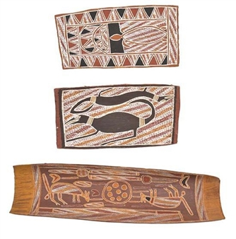 3 Works: Untitled; Goannas & Lyandarri - Milingimbi
