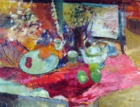Still life red and orange by M. Noel Slaney