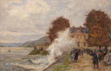 Artwork by Georges Jules Ernest Binet, Bord de Mer, Made of oil on panel