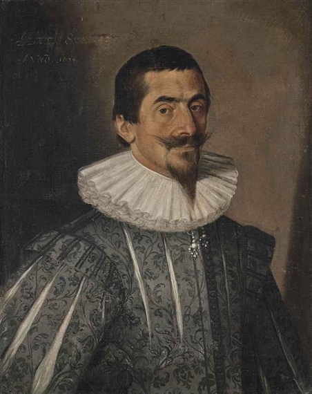 French School, 17th Century | Portrait of a man, half-length, in a richly  embroidered grey doublet and ruff | MutualArt