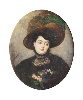 Portrait of Marie Anastasie MARTIN Prudence, wife of the artist - Pierre Gourdault