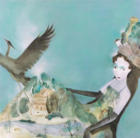 woman and bird by Shi Liang, 2009