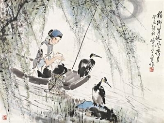 WOMAN AND CORMORANTS - Song Yinke