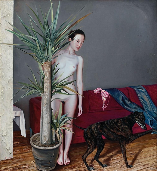 LADY AND POTTED PLANT by Shi Liang