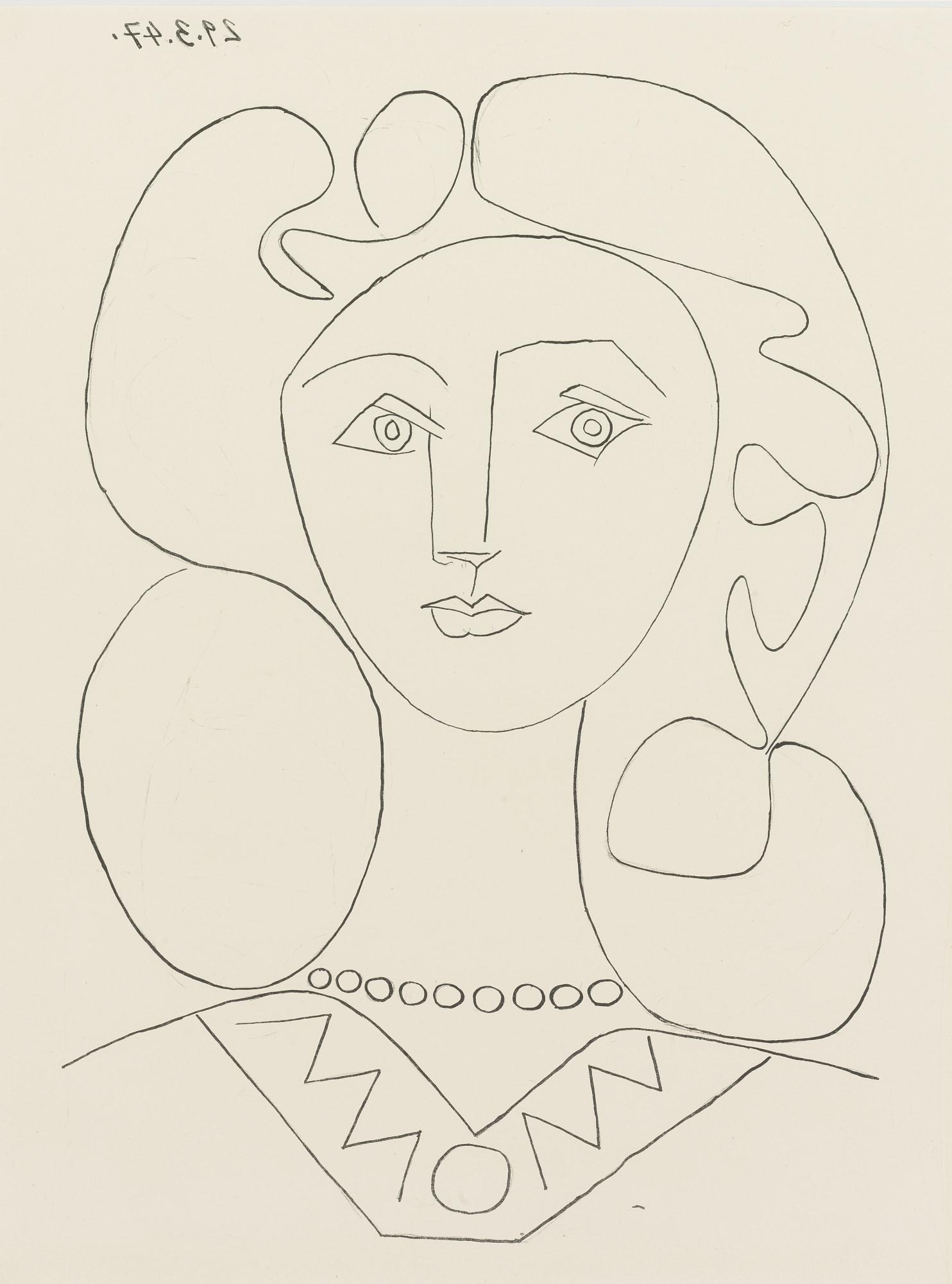 Рисунок Пикассо femme