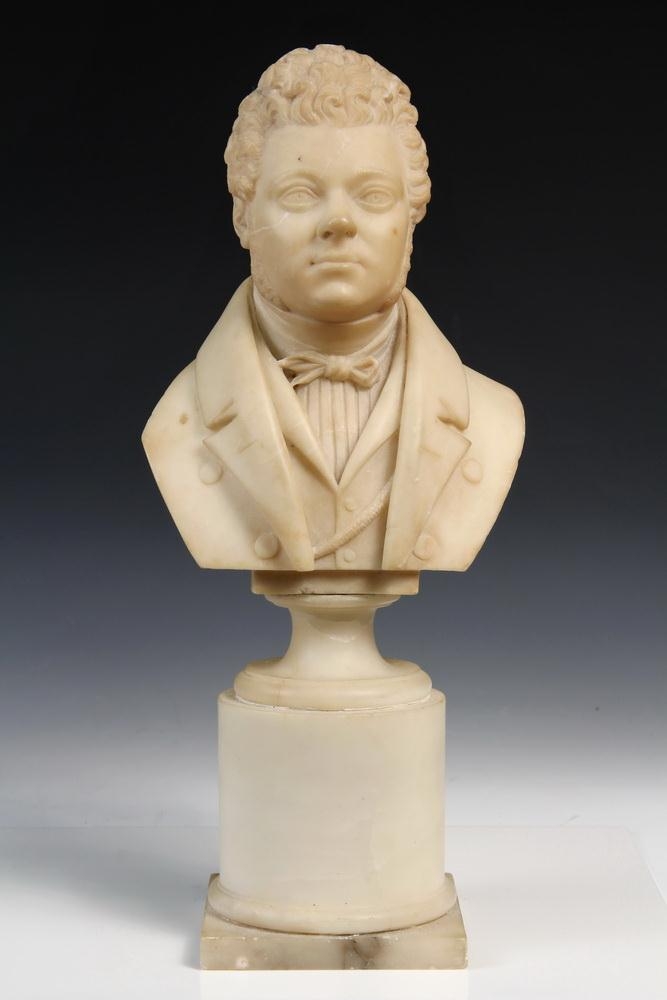 Artwork by Giuseppe Benassai, Bust of a Gentleman, Made of white marble