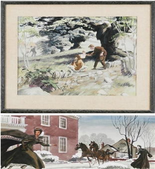 2 WORKS: HIKE IN THE PARK & WINTER SCENE - Frank Bushman