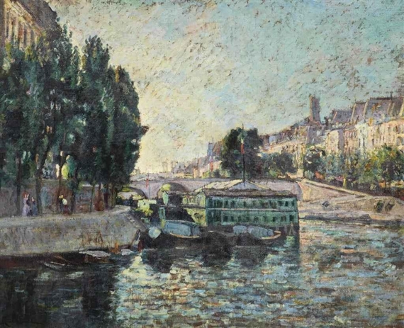 Berges de la Seine, déchargeurs de charbon by Armand Guillaumin, circa 1871