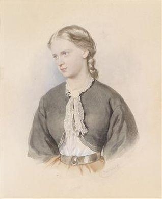 A portrait of a blond girl by Josef Kriehuber