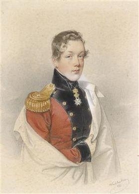 A portrait of an Austrian prince in a uniform by Josef Kriehuber, 1833