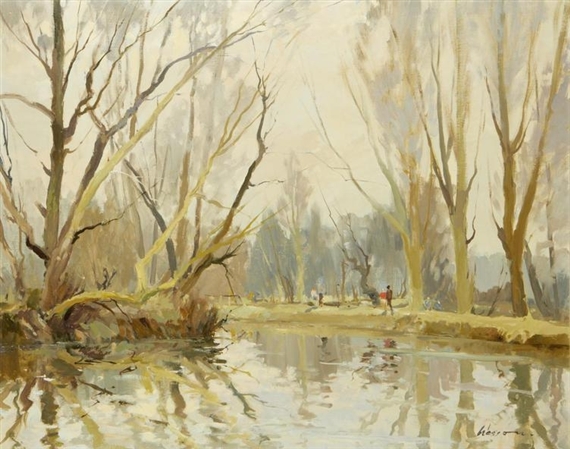 Above Guildford Lock by Edward Wesson, 1973