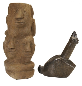Two Shona Carved Stone Sculptures - Leman Moses