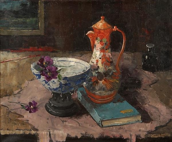 Still Life with Oriental Porcelain by Johannes Gerardus den Hengst