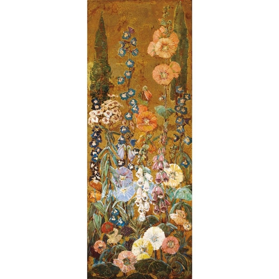 Mary Elizabeth Price Hollyhock Panel MutualArt