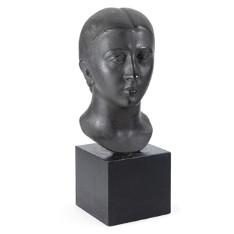 Head of a Young Woman with a Chignon - Oskar Samoylovich Meshchaninov