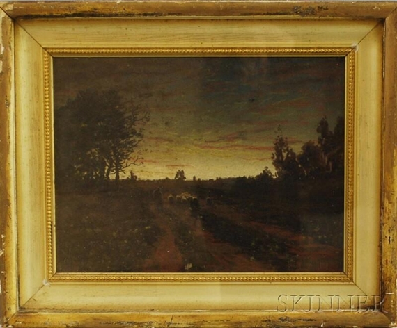 Robert Koehler | Herder with Sheep at Sunset | MutualArt