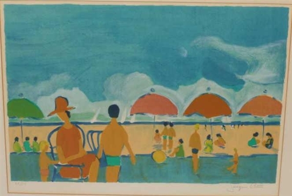 La Plage De Deauville by Jacques Potin