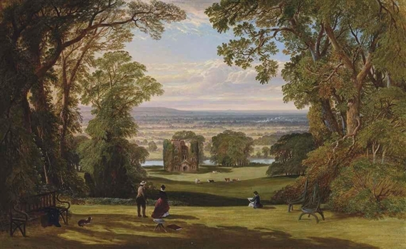 Alexander Frederick Rolfe | Sketching in the gardens of Spye Park (1863 ...