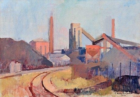 PILES OF COAL IN SÖRNÄISTEN RANTATIE by Ernst Mether-Borgström, 1960