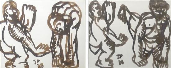 Pair of Figural Studies by Joe Furlonger, 1988