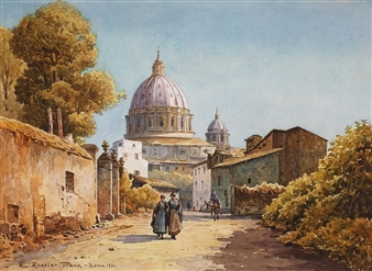 19世纪イタリア画家Roesler Franz绘葉書作品：消えたローマ50枚 19世纪イタリア画家Roesler Franz绘葉書作品：消えたローマ50枚