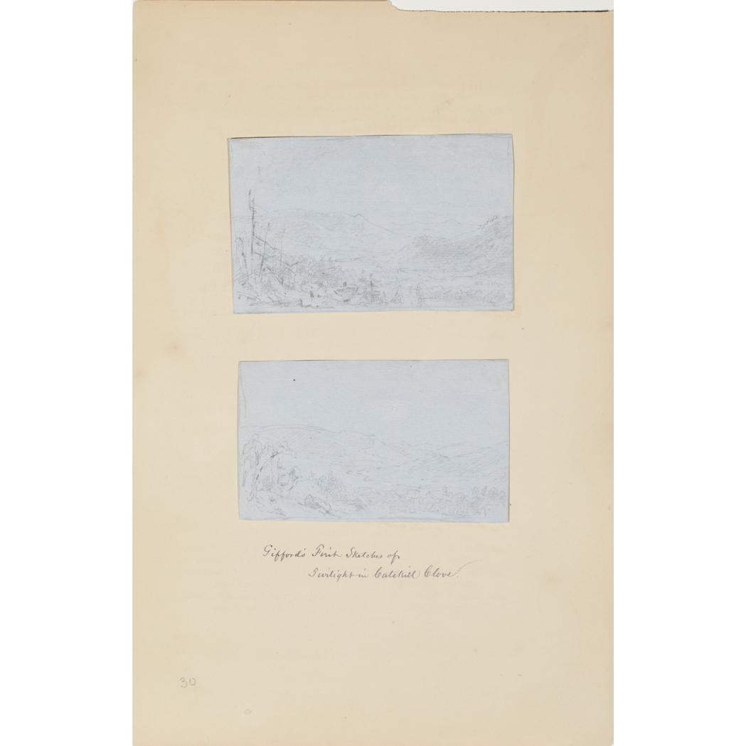 Artwork by Sanford Robinson Gifford, Two works: Kaaterskill Clove, Made of pencil on paper