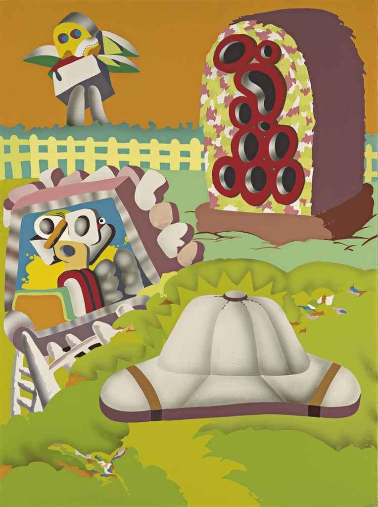 Artwork by Luis Fernando Benedit, Mi casa africana, Made of oil and enamel on canvas