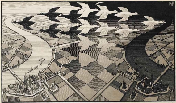 Day and Night by Maurits Cornelis Escher, 1938