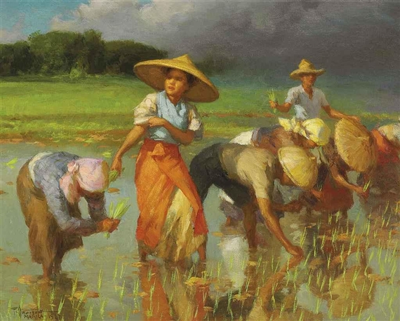 Fernando Amorsolo | Planting Rice (1947) | MutualArt