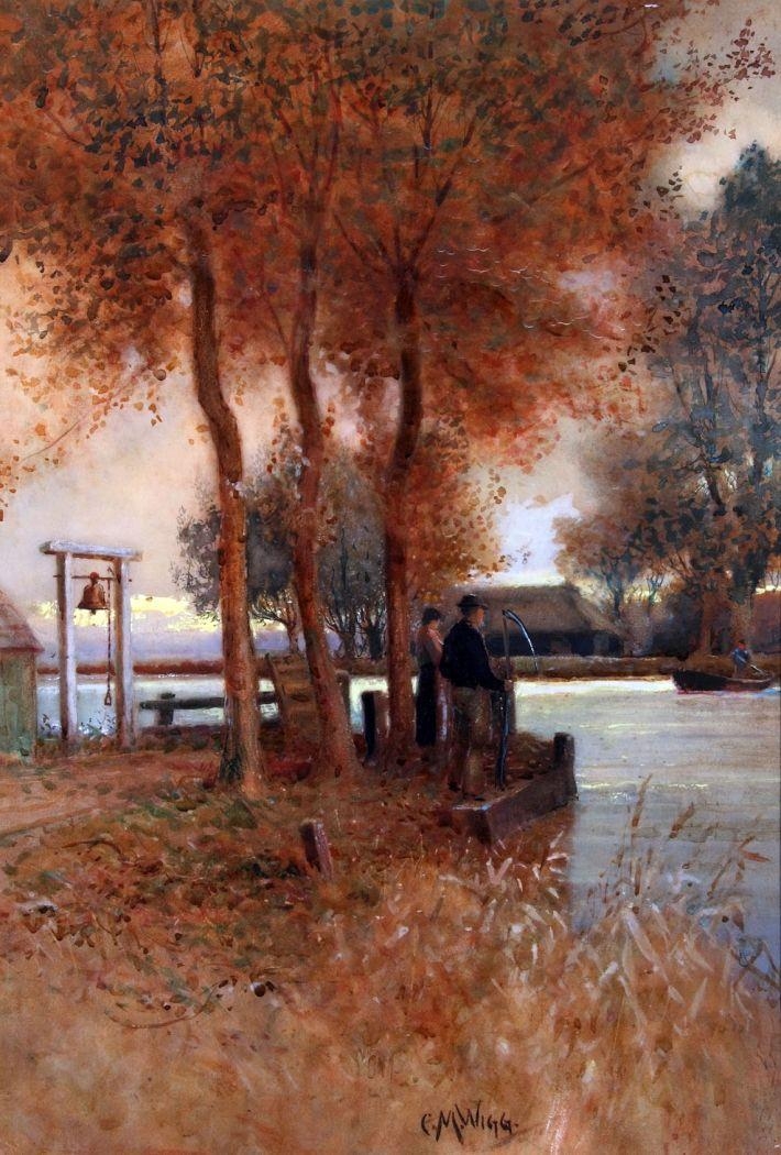 Artwork by Charles Mayes Wigg, The Ferry, Buckenham, Made of Watercolour