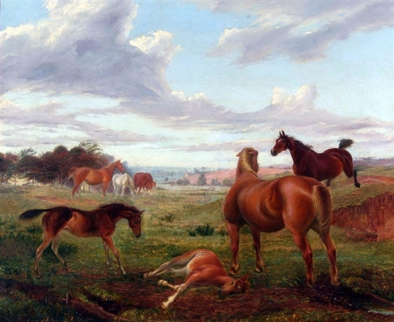 George Thomas Rope | Horses in Extensive Landscape | MutualArt