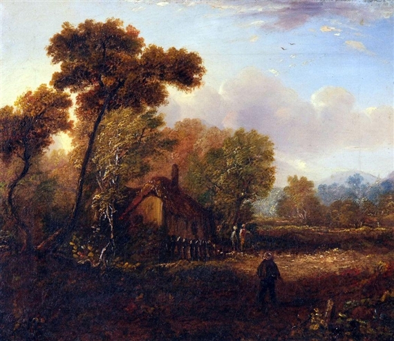 Figures before a Cottage by John Berney Crome