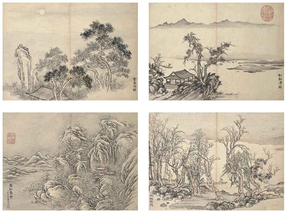 12 Works: Landscapes by Dong Bangda, 1811