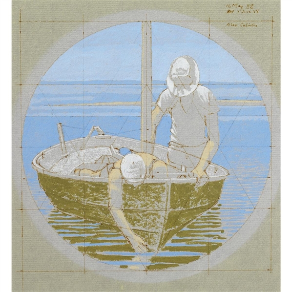 STUDY FOR LOOKING DOWN by Alex Colville