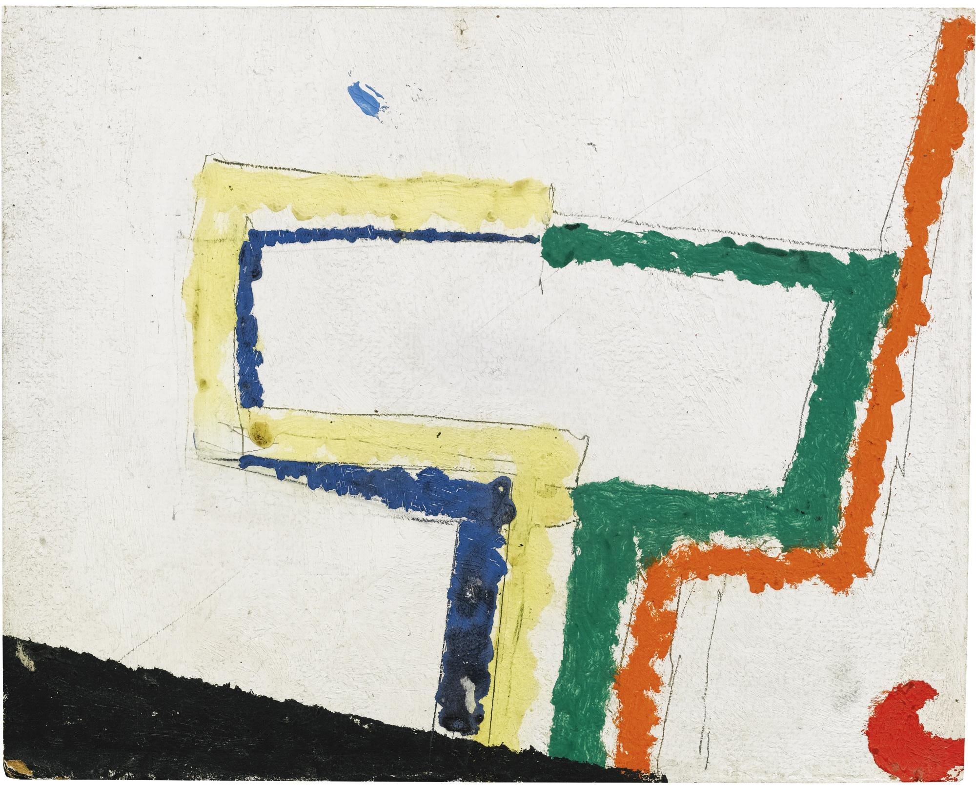 Artwork by Osvaldo Licini, FIORE FANTASTICO, Made of oil on cardboard