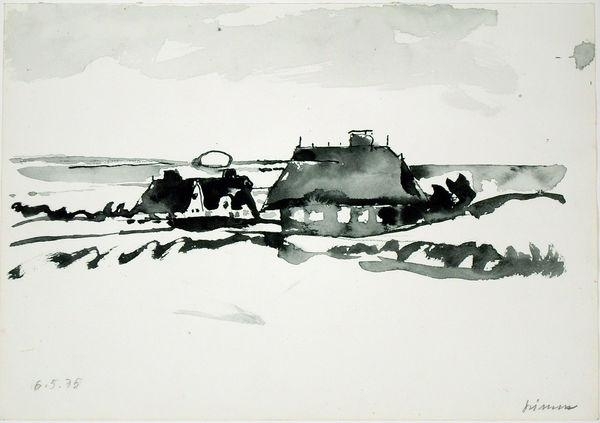 Artwork by Willem Grimm, Sonnenaufgang (Kampen), Made of Watercolour on paper