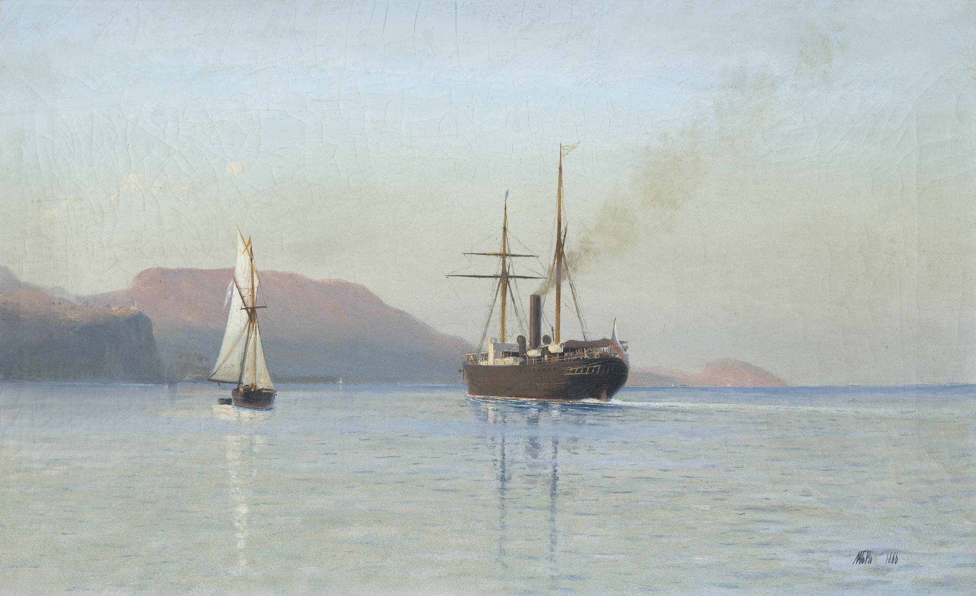 Artwork by Lev Felixovich Lagorio, THE BAY IN FEODOSIA, Made of oil on canvas