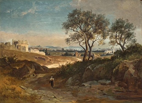 CAMPAGNA DI ROMA by Johann Jakob Dorner the Elder, Circa 1855