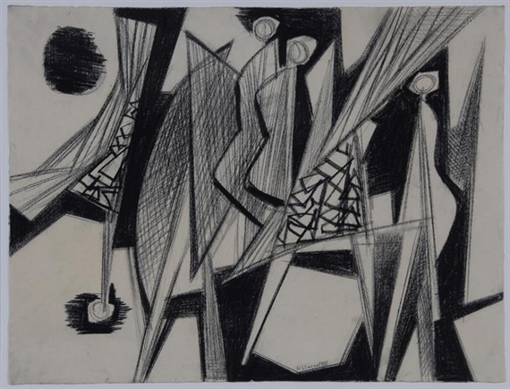 Zeichnung 4 by Hans Uhlmann, 1956