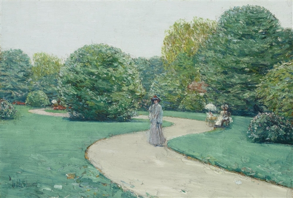 PARC MONCEAUX, PARIS by Childe Hassam, circa 1888-1889