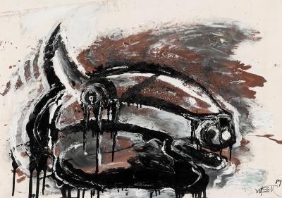 Bull's Head by Wolf Vostell, 1989