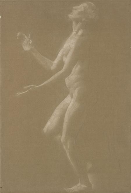 Artwork by John Bulloch Souter, Dancing figure, Made of Chalk on brown paper
