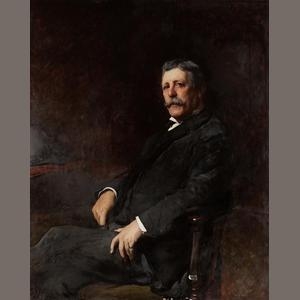 Artwork by Frank Holl, Portrait of Robert R. Symon, three-quarter length, seated, Made of oil on canvas