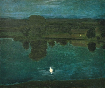 Evening on the pond - Antonín Hudeček